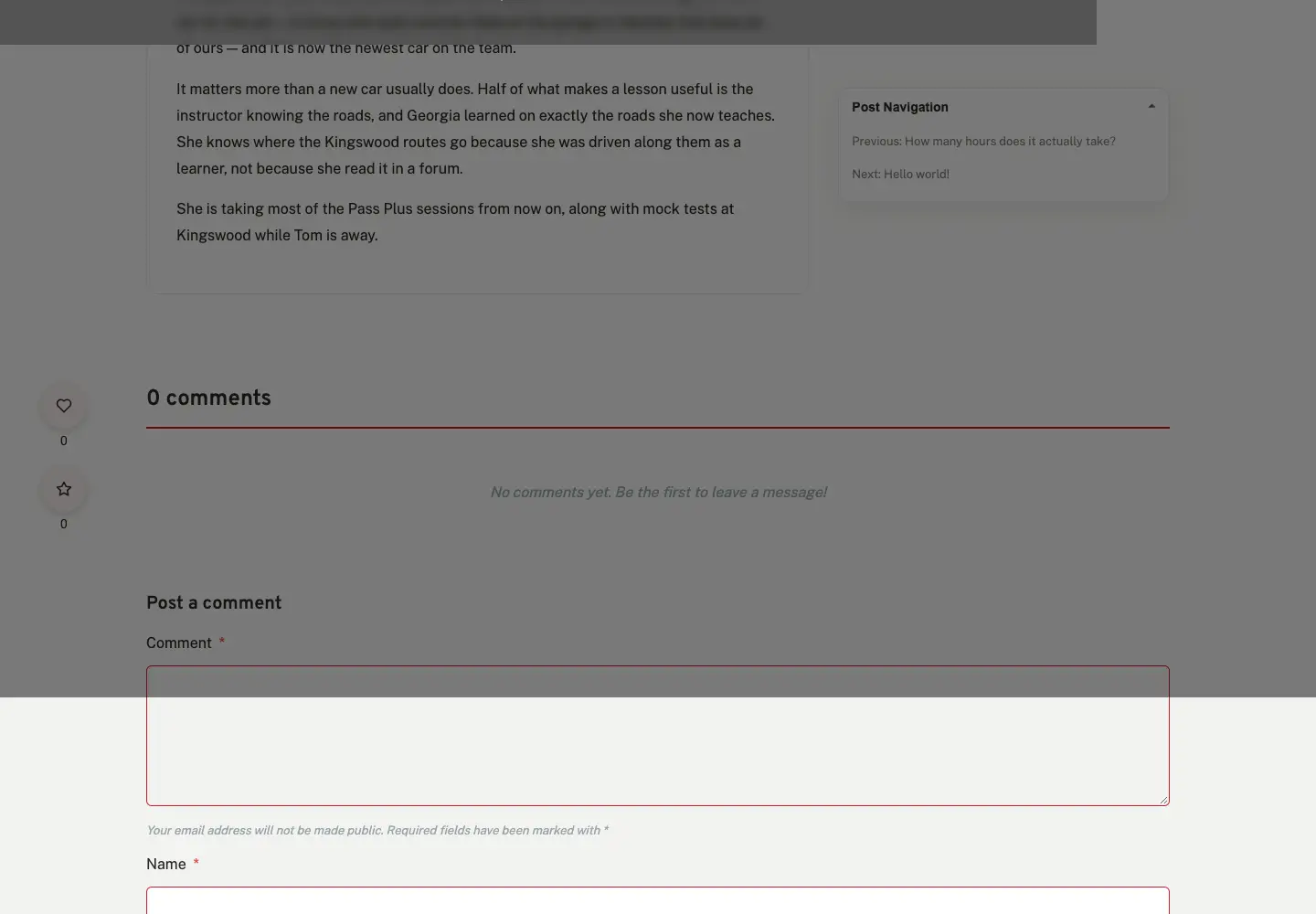 The comment list