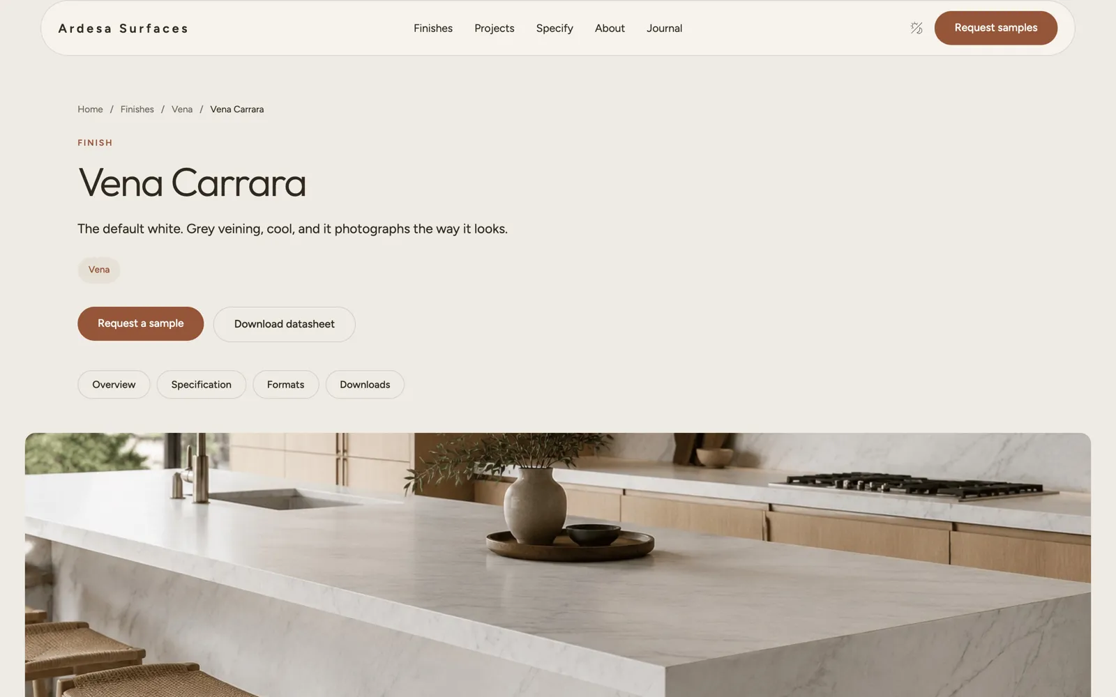 Ardesa Surfaces — Finish detail