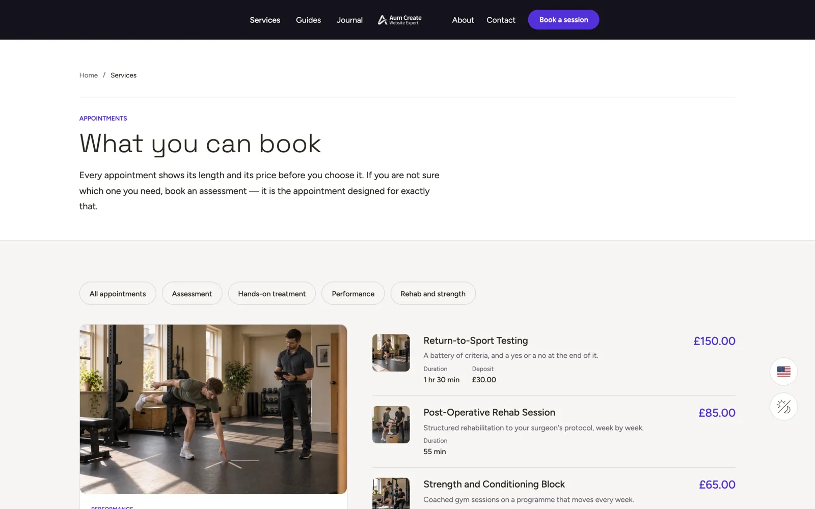 Fulcrum Movement Clinic — Appointments archive