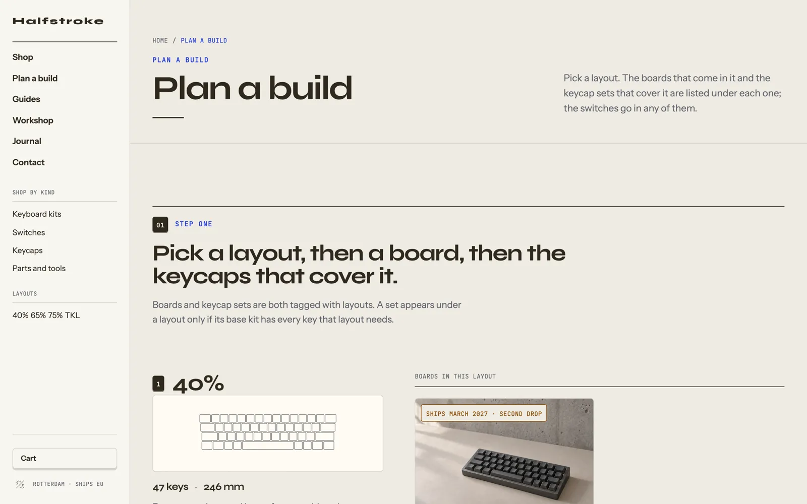 Halfstroke — Plan a build
