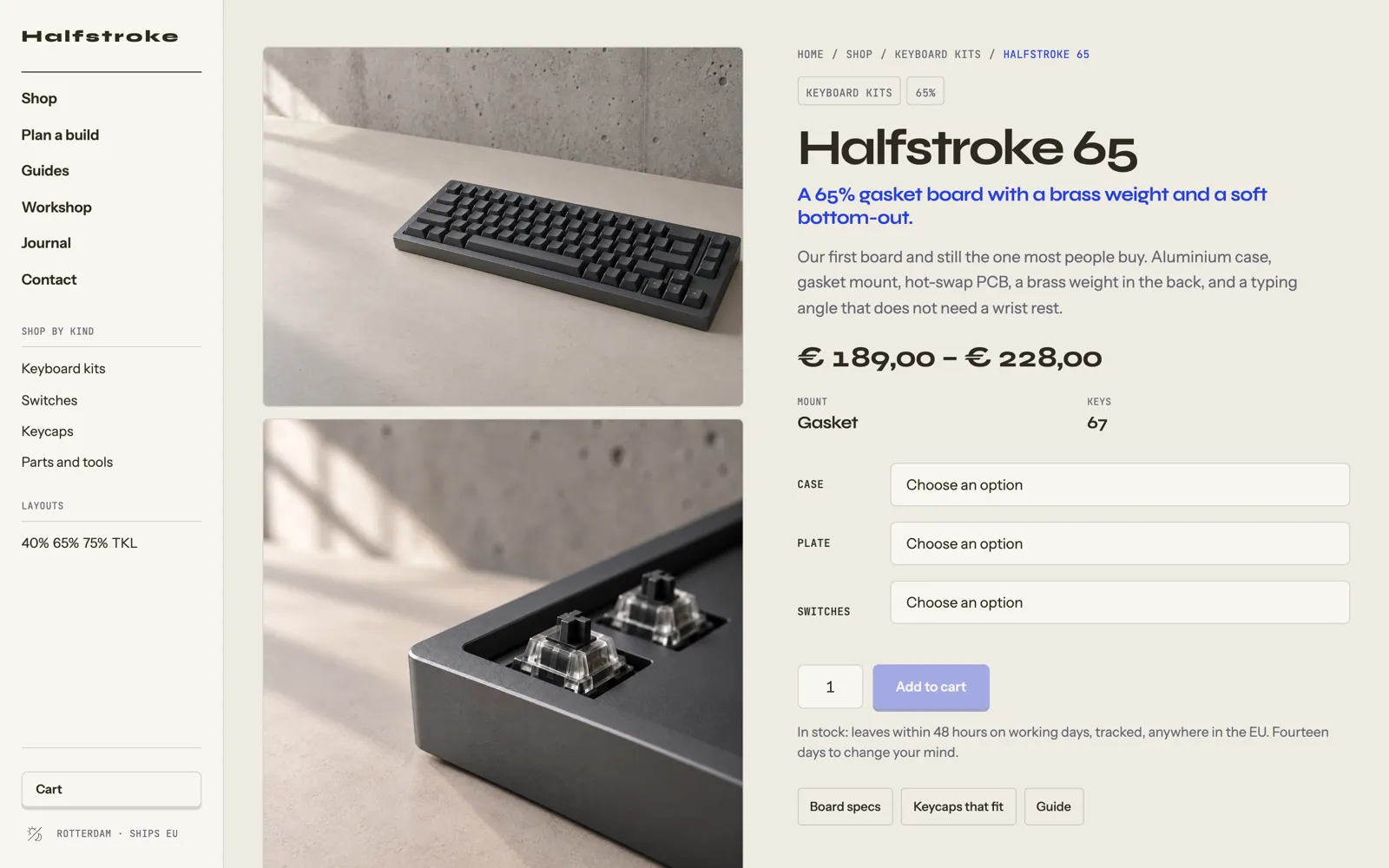 Halfstroke — Product detail