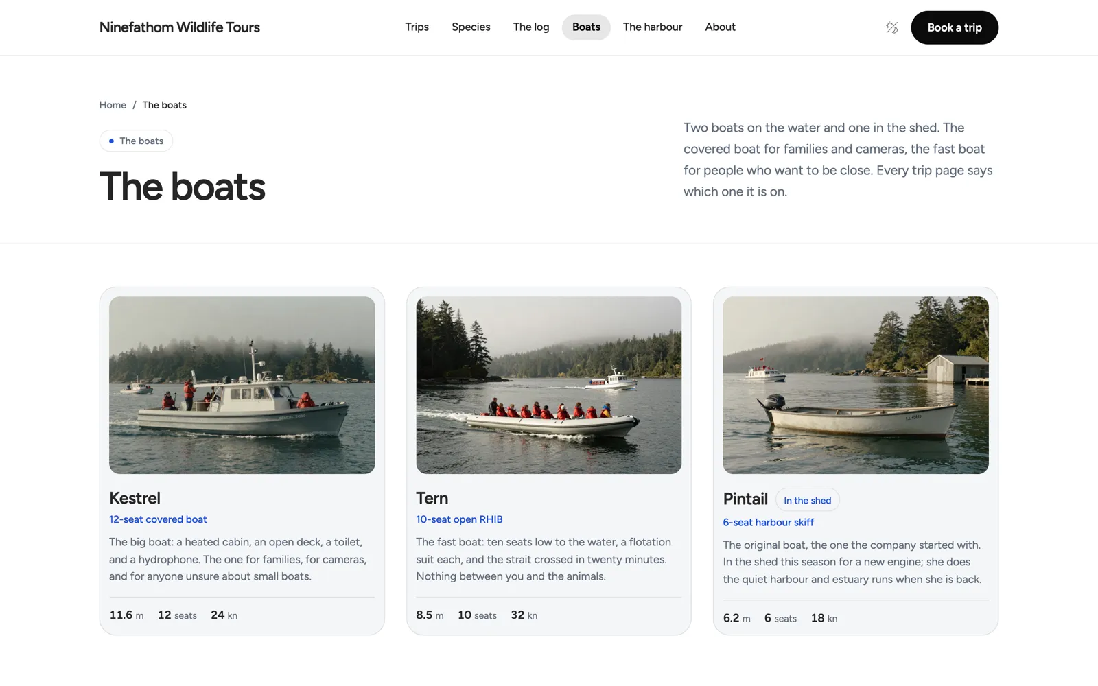 Ninefathom — The boats