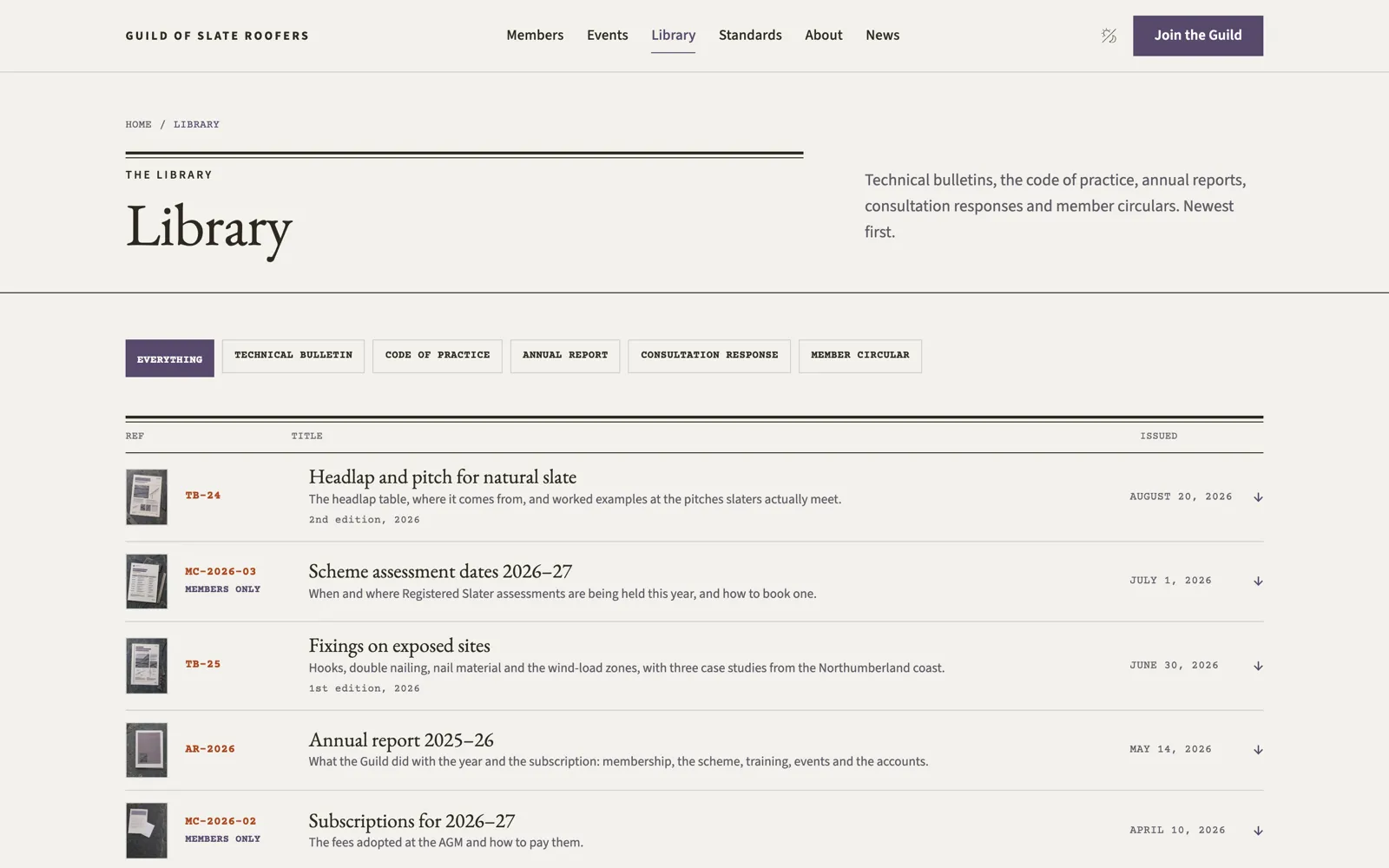 Slate Guild — The library